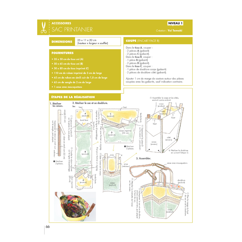 Coudre c'est facile N°72 - 34 sacs & accessoires pour le printemps Magazine Couture