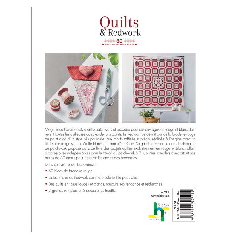 Quilts & Redwork - 60 blocs de broderie rouge  - 20