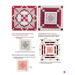 Quilts & Redwork - 60 blocs de broderie rouge  - 4