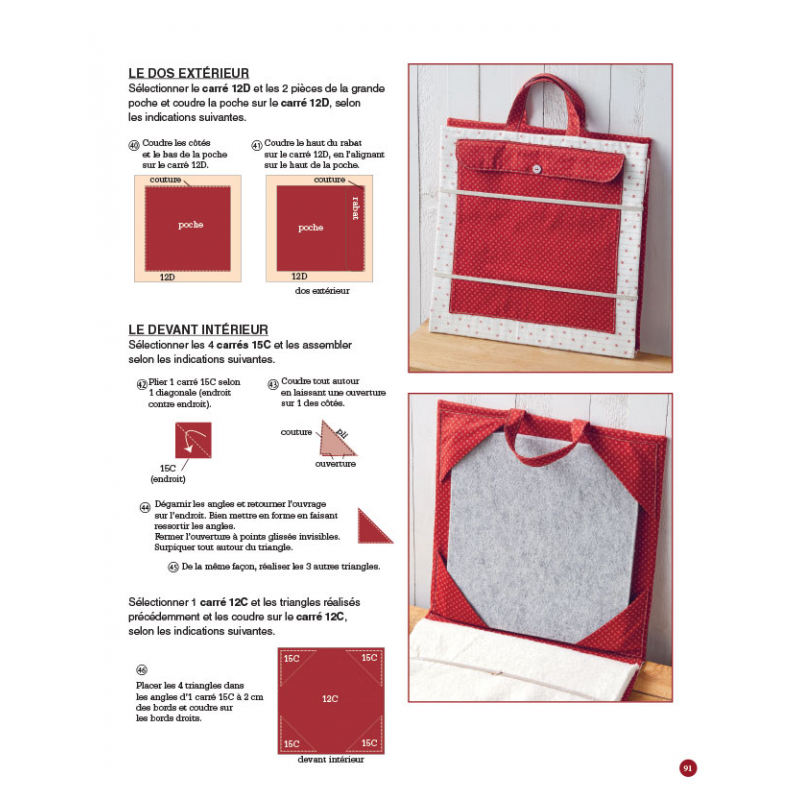 Quilts & Redwork - 60 blocs de broderie rouge  - 17