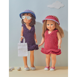 12 tenues de poupées au tricot & leurs accessoires  - 12