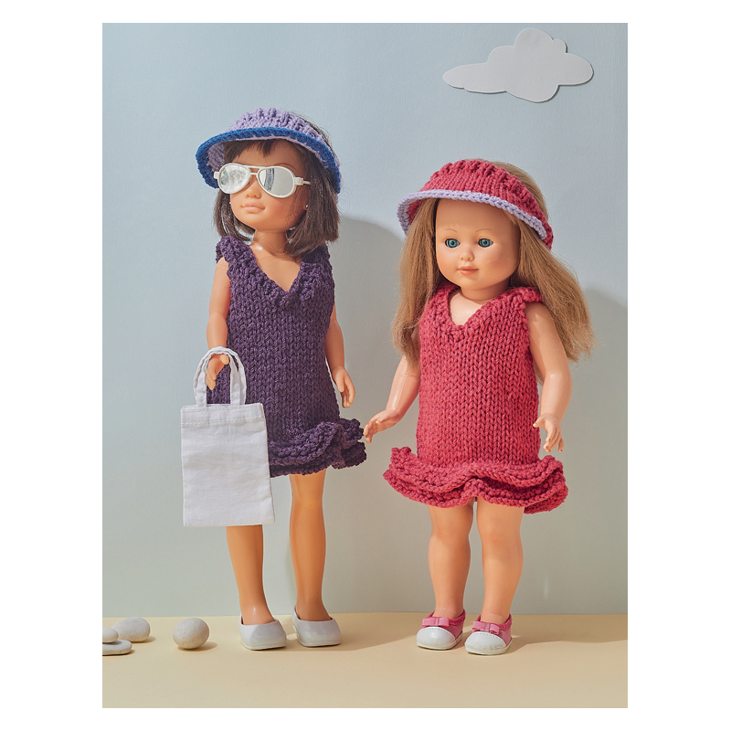 12 tenues de poupées au tricot & leurs accessoires  - 12