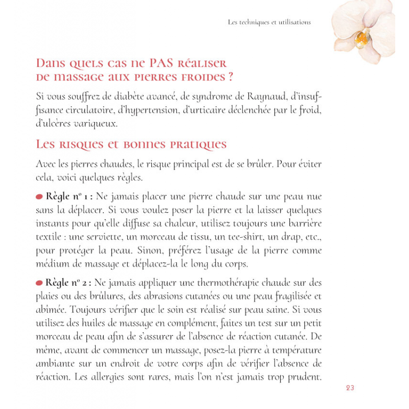 Massages aux pierres chaudes Livre Loisirs créatifs