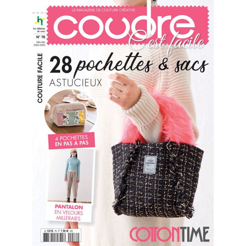 Coudre c'est facile n°76 - 28 pochettes & sacs astucieux Magazine Couture