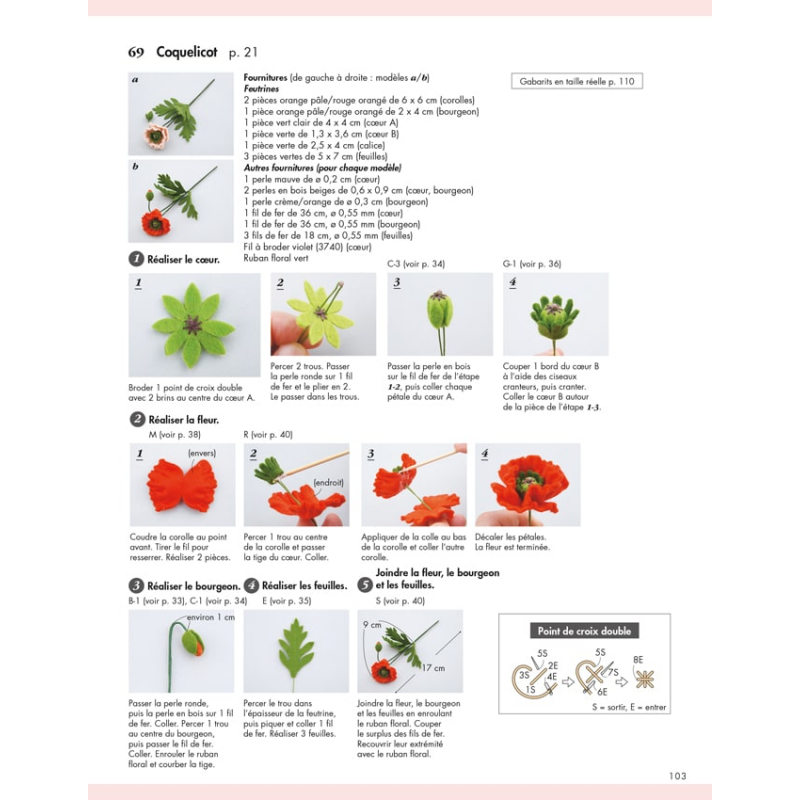 101 fleurs de feutrine Livre Loisirs créatifs