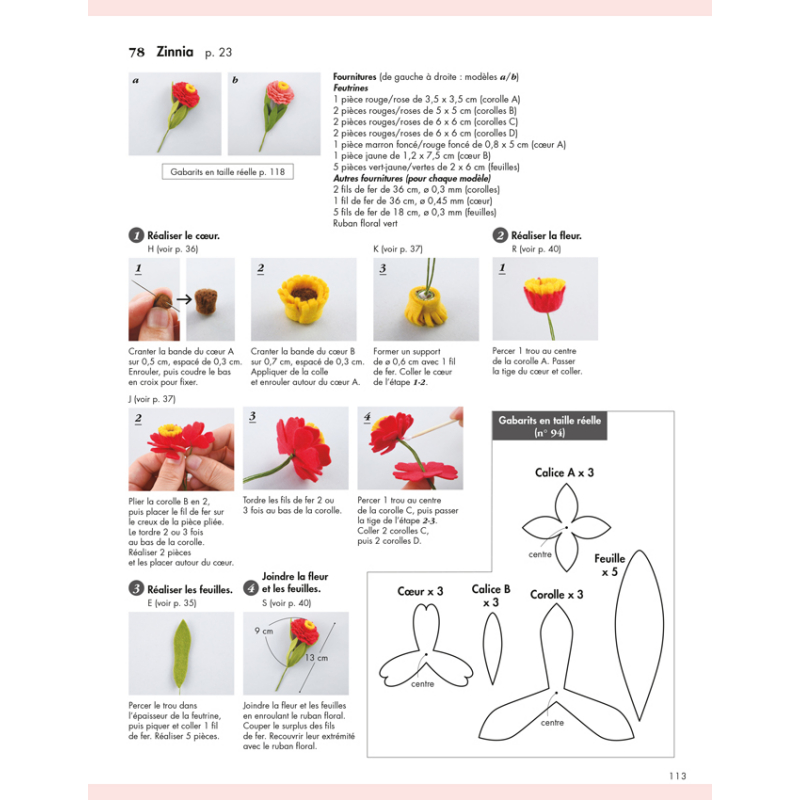 101 fleurs de feutrine Livre Loisirs créatifs