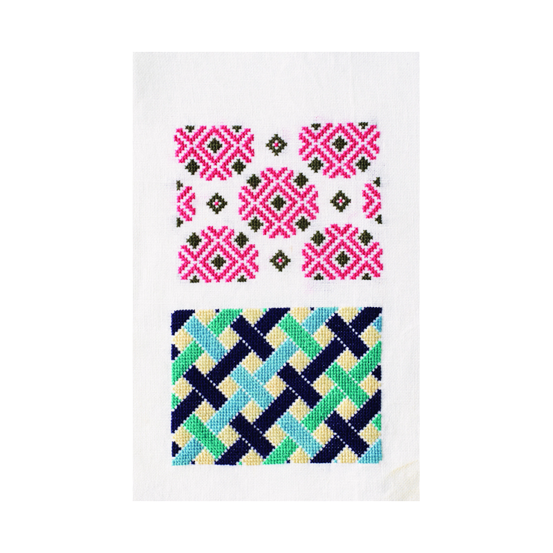 Motifs géométriques en broderie Bargello & point de croix  - 8