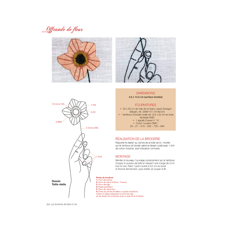 Décoration florale - Les Broderies de Marie Livre Broderie