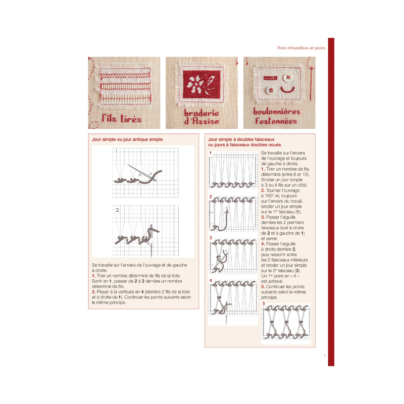 Étude de points en broderie traditionnelle  - 4