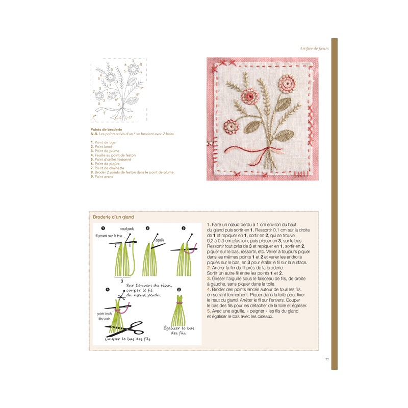 Étude de points en broderie traditionnelle  - 19