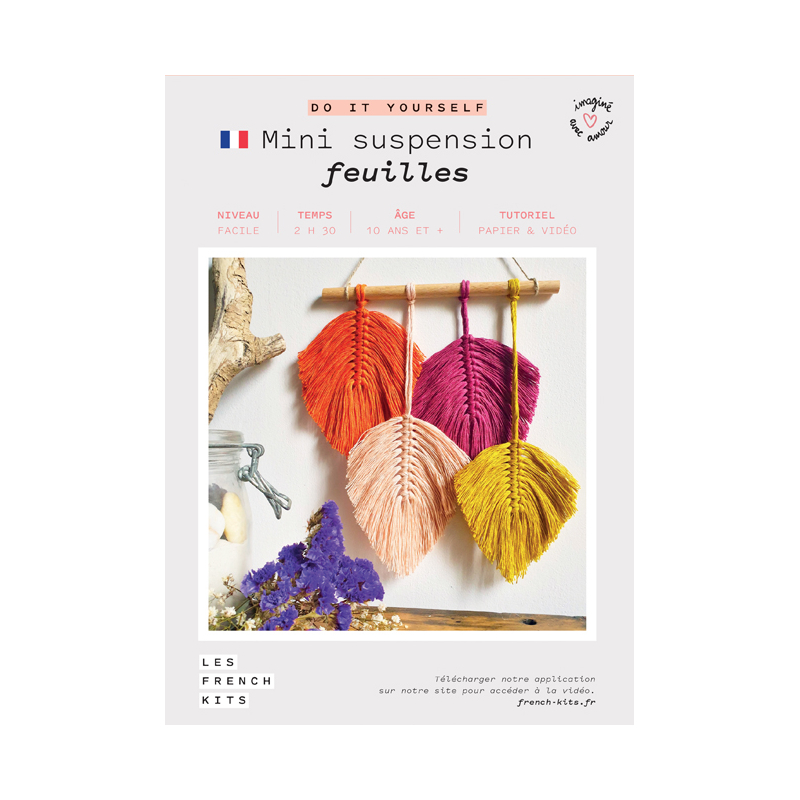 Kit Mini Suspension 4 Plumes en macramé