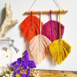 Kit Mini Suspension "4 Plumes" en macramé Kit DIY