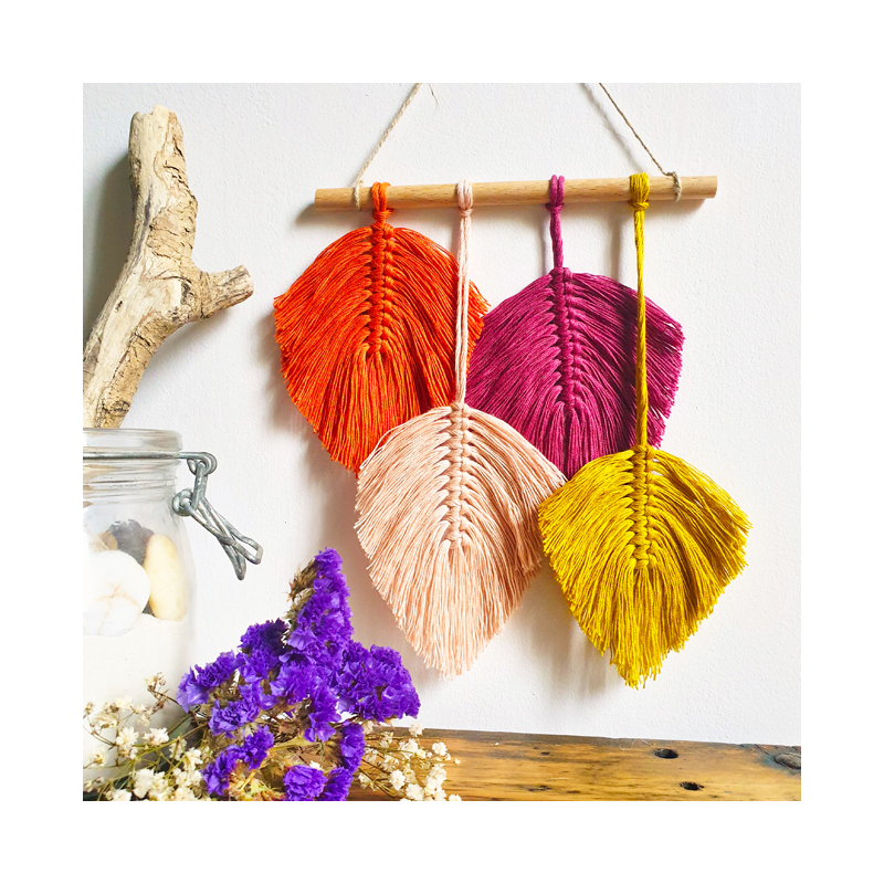 Kit Mini Suspension "4 Plumes" en macramé Kit DIY
