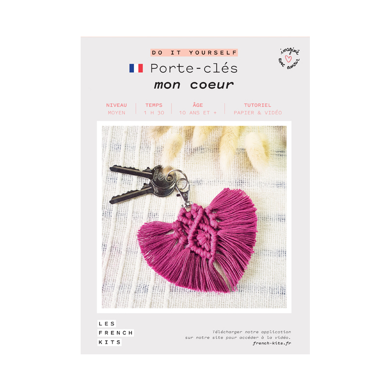 Kit Porte-clés "Coeur" en macramé  - 1