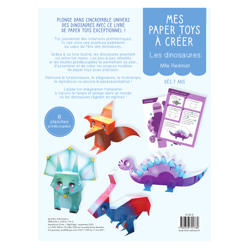Mes paper toys à créer - Les dinosaures Jeunesse