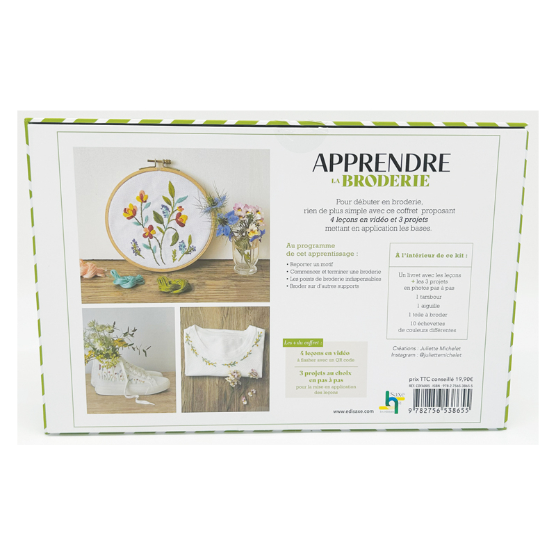 Coffret Apprendre la broderie : kit broderie débutant