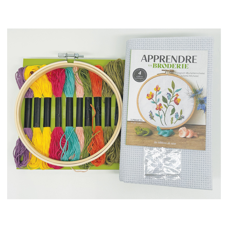 Coffret Apprendre la broderie : kit broderie débutant