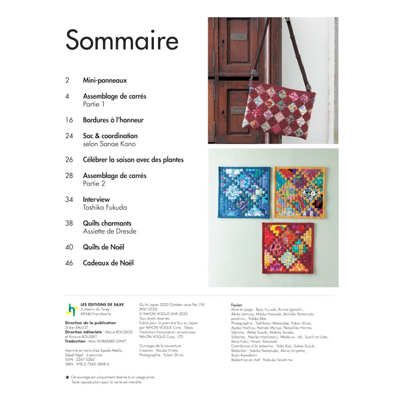 Magic Patch Quilts Japan n°36 - 23 projets de fêtes Livre Patchwork
