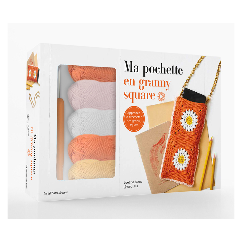 Coffret Ma pochette en granny square Kit Crochet