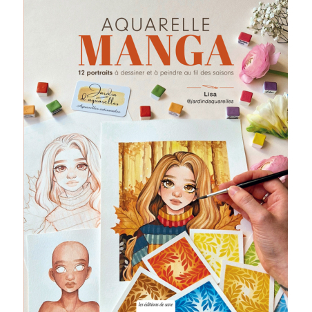 Aquarelle MANGA. 12 portraits à dessiner & à peindre - Livre Beaux-arts