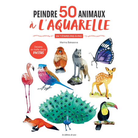 Peintre 50 animaux à l'aquarelle - Livre Beaux-arts