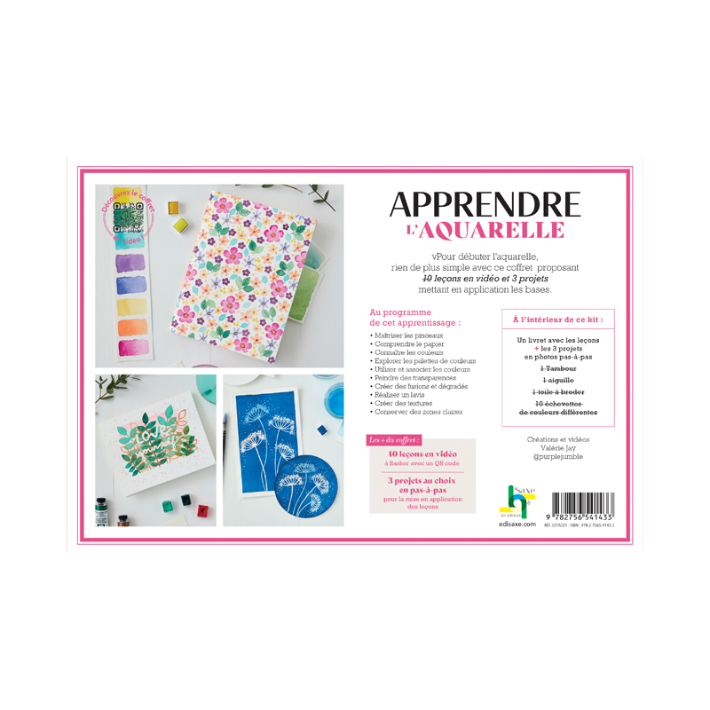 Kit Aquarelle Débutant - 12 Couleurs + Pinceau + Livre D'exercices 23 X 16 Cm