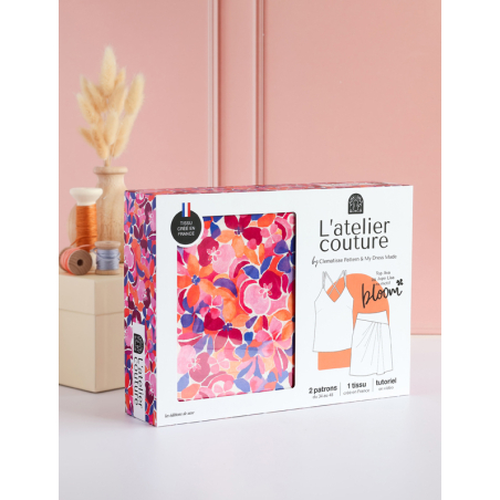 Coffret Jupe Ava ou Jupe Lisa au motif Bloom - Coffret Couture