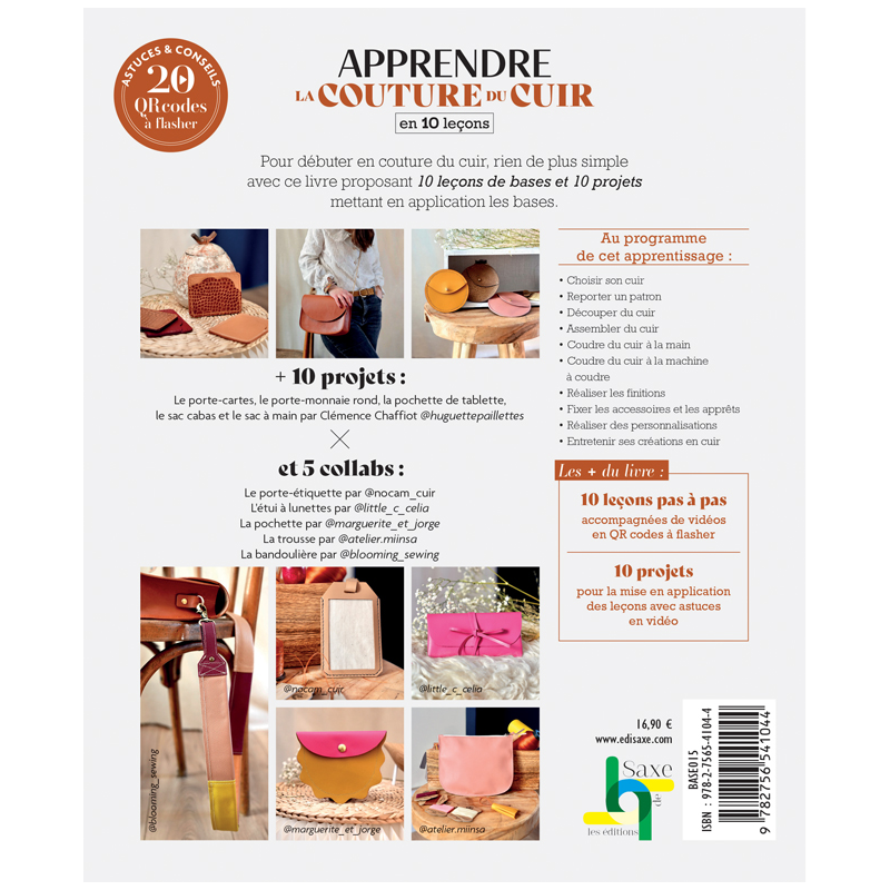 Apprendre la couture du cuir en 10 leçons Couture