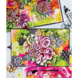 Drôles de fleurs en mixed media Livre Beaux-arts
