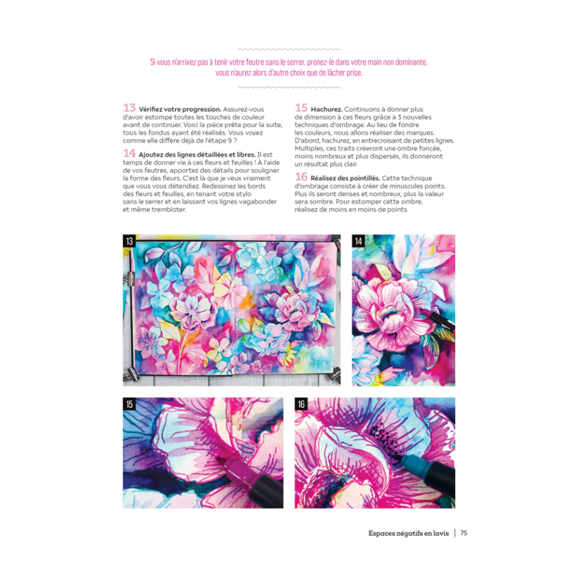 Drôles de fleurs en mixed media Livre Beaux-arts