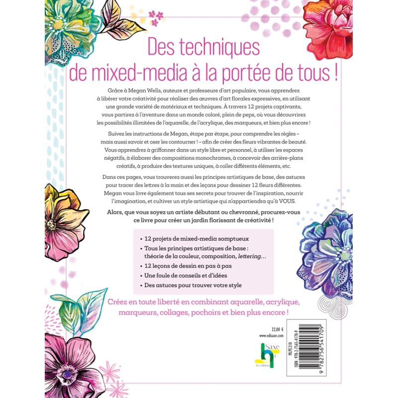 Drôles de fleurs en mixed media Livre Beaux-arts