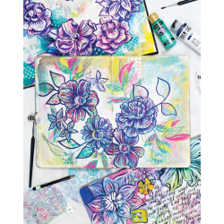 Drôles de fleurs en mixed media Livre Beaux-arts