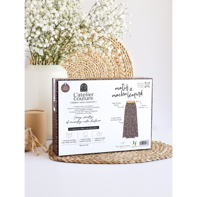 Coffret couture jupe longue léopard Kit Couture