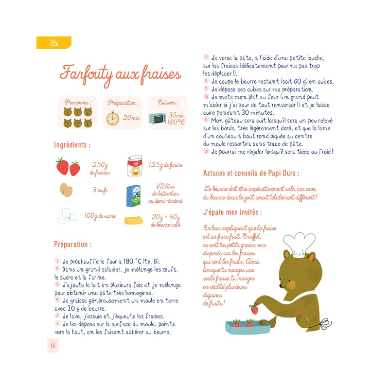 Papi Ours cuisine les recettes des 4 saisons Livre Jeunesse