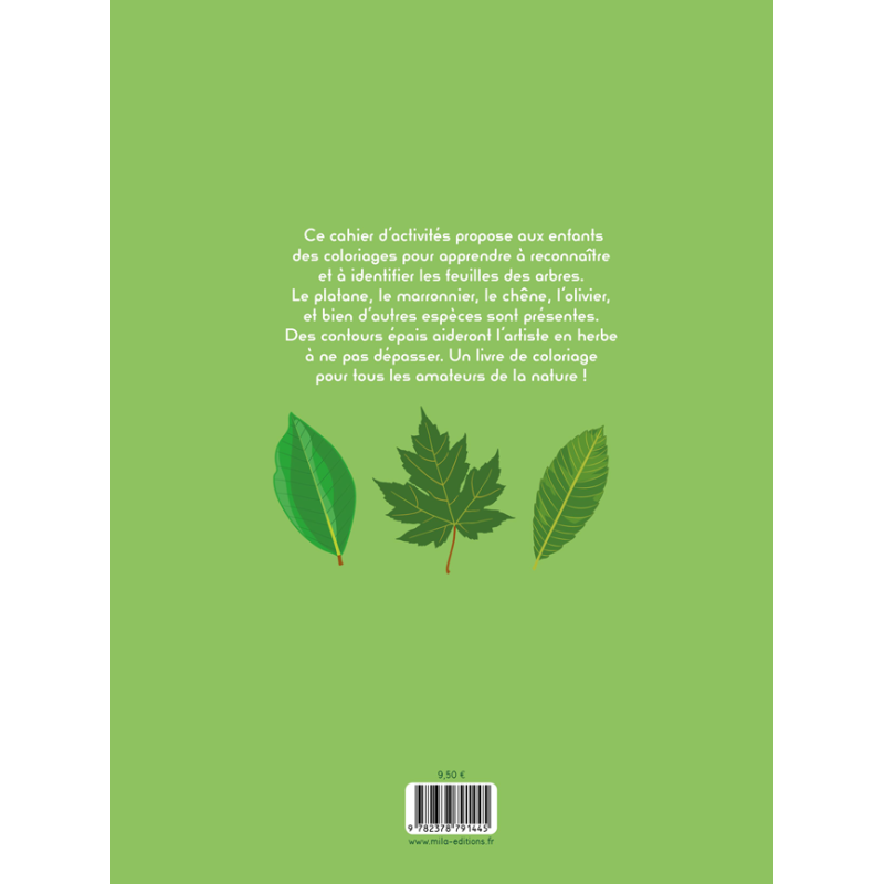 Je colorie des feuilles des arbres Livre Jeunesse