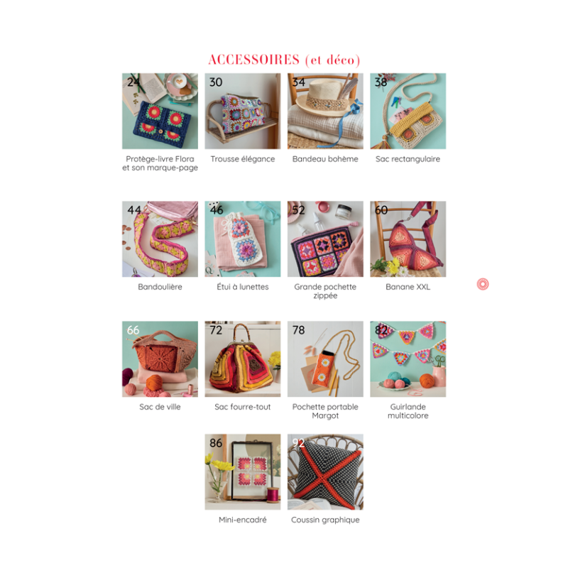 Accessoires en granny squares Crochet