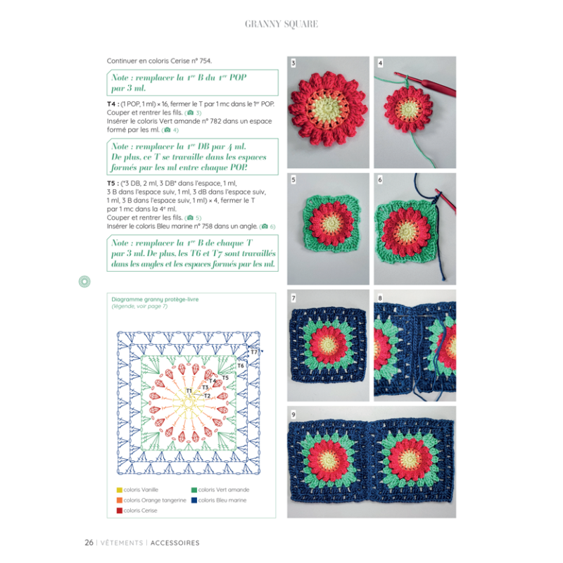 Accessoires en granny squares Crochet