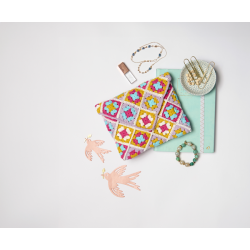 Coffret Pochette en granny square Kit Crochet Coffret Pochette en granny square Kit Crochet