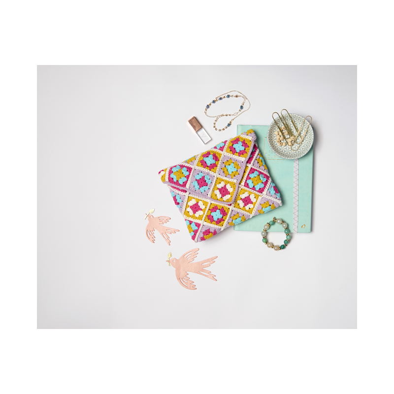 Coffret Pochette en granny square Kit Crochet