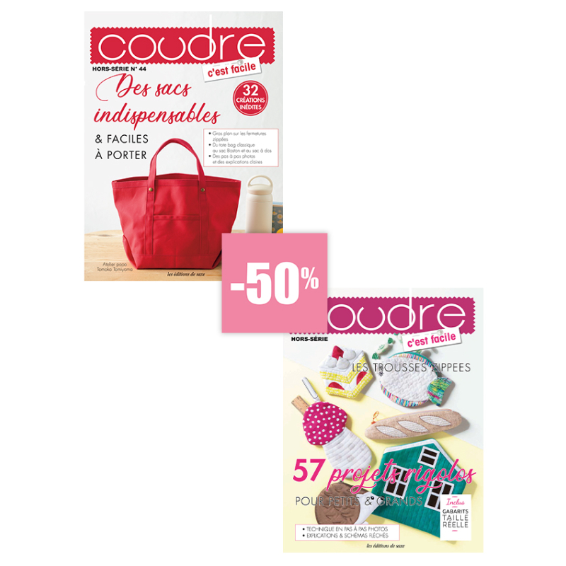 2 Coudre c’est facile – Sacs et trousses zippées Lot Couture