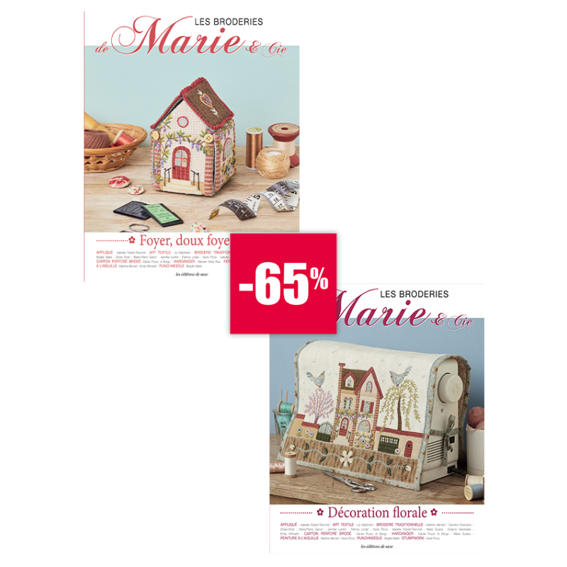 2 livres Les Broderies de Marie – Maison douce & déco florale Lot Soldes
