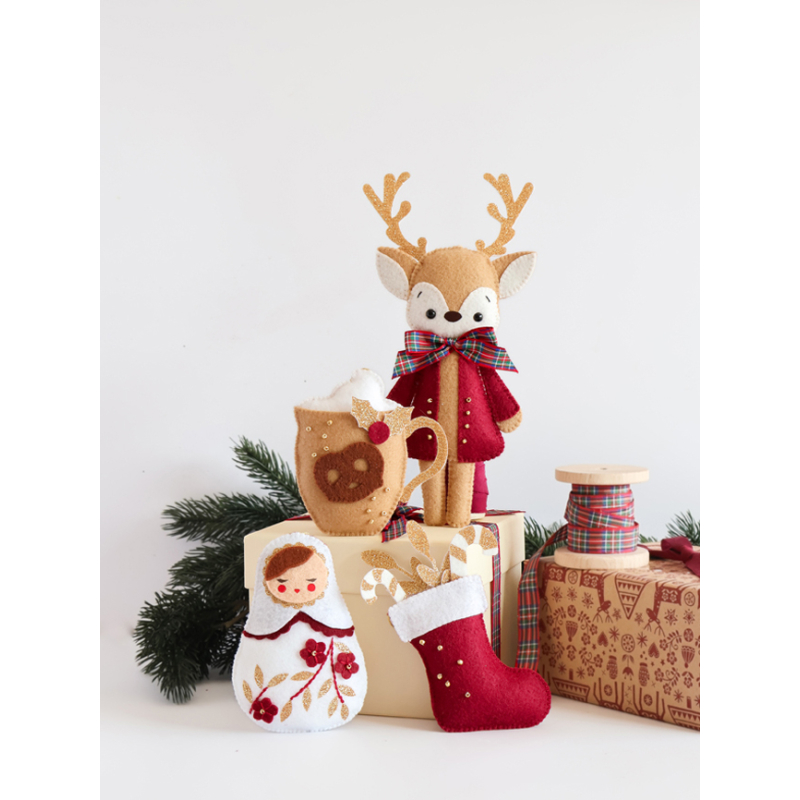 Coffret Noël traditionnel en feutrine Kit COFFRETS