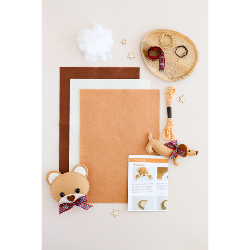 Feutrine Noël : Duo Fideles compagnons Kit COFFRETS