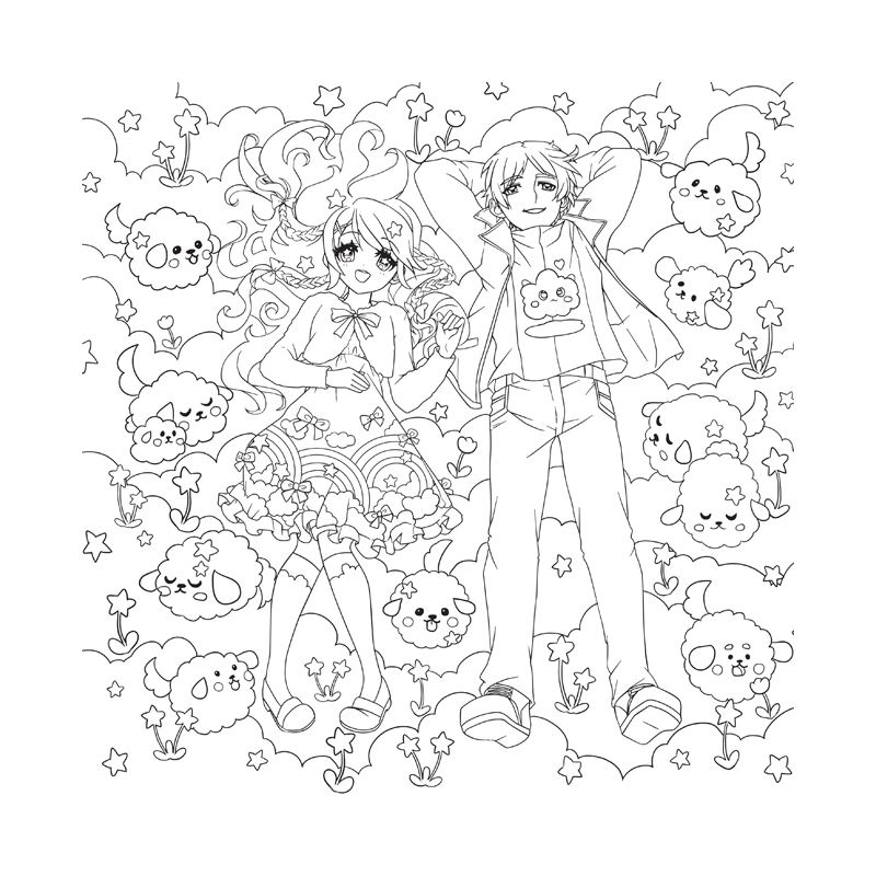 Le coloriage Mangamania - 100 personnages à colorier Beaux-arts