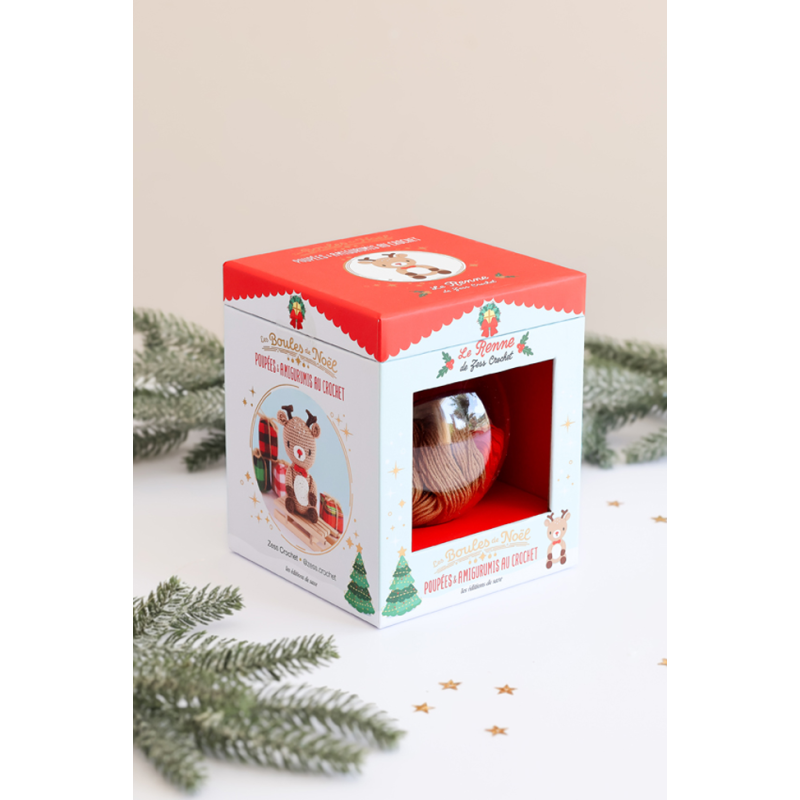 Boule de Noël amigurumi 1 : Le renne Kit COFFRETS