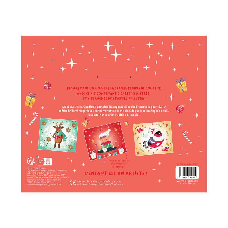 Mes jolies cartes scintillantes - Noël enchanté Kit Jeunesse