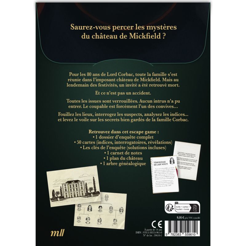 Escape game - Meurtre au château Kit DIY