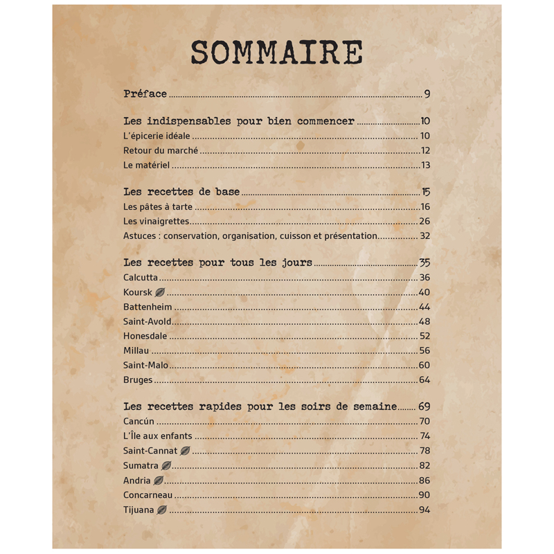 Tartes et salades en escale Livre DIY