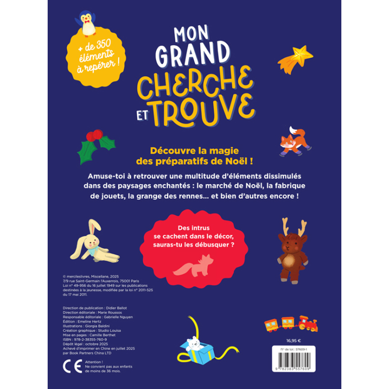 Mon grand cherche et trouve la magie de Noël Livre Jeunesse
