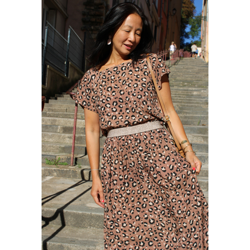 Coffret couture jupe longue léopard Kit Couture